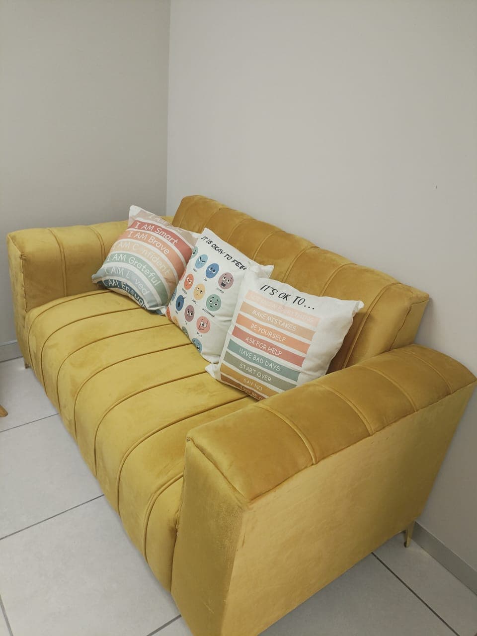 Comfortable seating area for therapy sessions